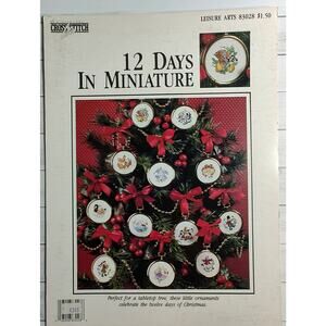 Leisure Arts 12 Days in Miniature Cross Stitch Patterns Drummer, Piper, Birds